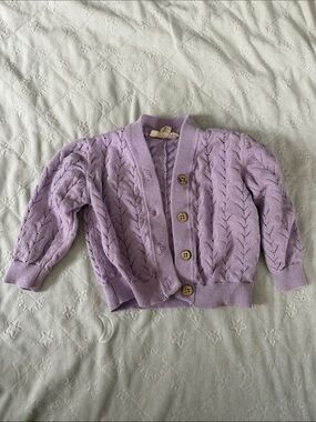 Jessica Simpson Lilac Knit Cardigan Jacket baby girl 9-12 months